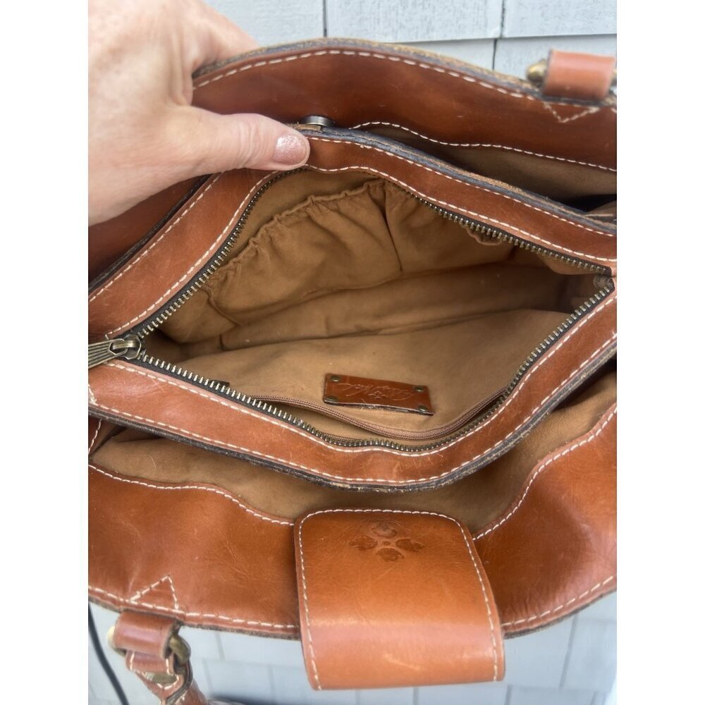 Vintage Patricia Nash embossed floral brown leather shoulder bag designer hippie - Picture 9 of 16
